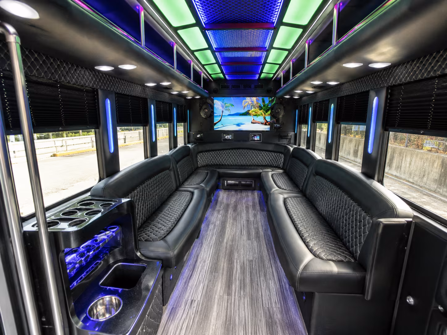 thousand oaks 18 passenger party bus inside